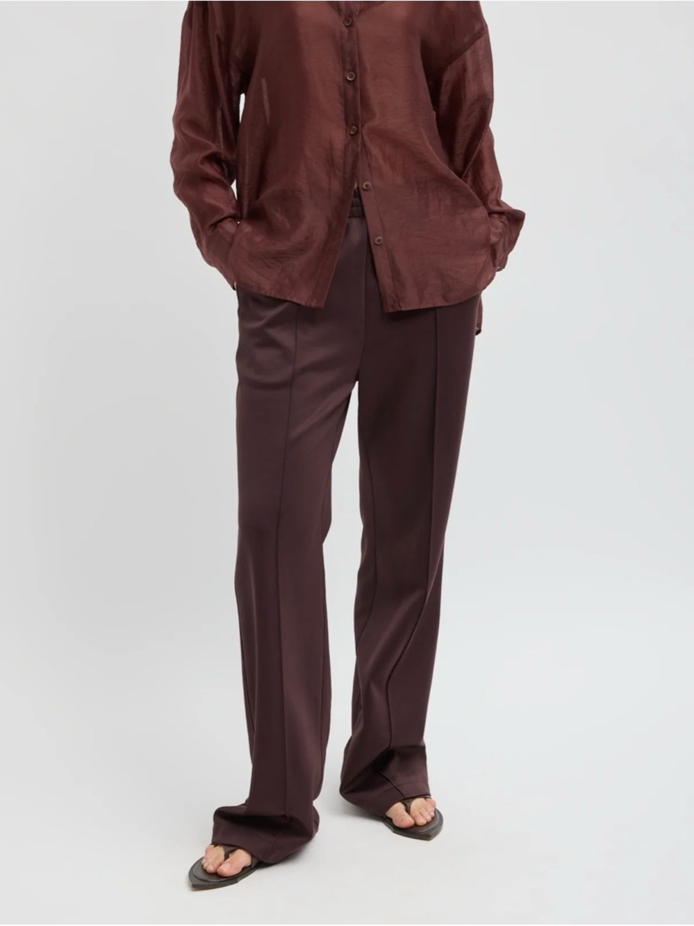 Tibi Fundamentals Active Knit Scottie Jogger, Size M, Brown